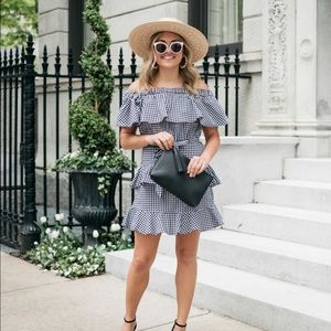NWT Gingham off the shoulder dress